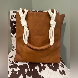 Faux leather tote bag